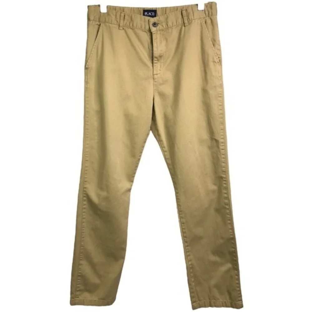 The Children's Place Boys Khaki Chino Pants Husky Size 16 Tan‎ School Uniform